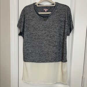 Juicy Couture Heather Gray and Cream Short Sleeve Tee